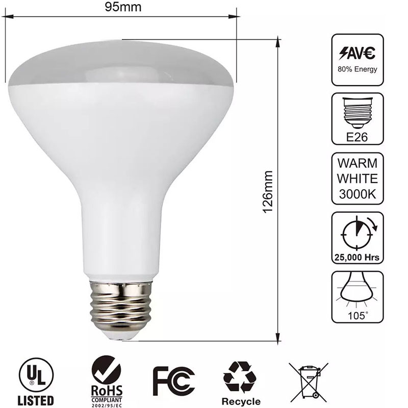 High definition Energy Saving Lightbulb -
BR30 LED Bulb 9W 5000K 6500K 65W Equivalent Dimmable E26 E27 Base LED Corn Light Indoor Lighting Bulb – Firstech detail pictures
